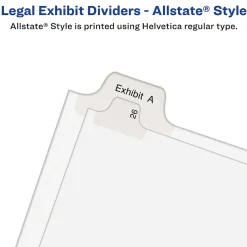 Dividers|Avery Legal Pre-Printed Paper Dividers, Side Tab #1, White, Allstate Style, Letter Size, 25/Pack (82199)