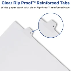 Dividers|Avery Legal Pre-Printed Paper Dividers, Side Tab #4, White, Allstate Style, Letter Size, 25/Pack (82202)