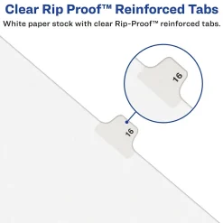 Dividers|Avery Legal Pre-Printed Paper Dividers, Side Tab P, White, Style, Letter Size, 25/Pack (01416)