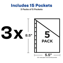 Dividers|Avery Mini Binder Pockets for 5 1/2