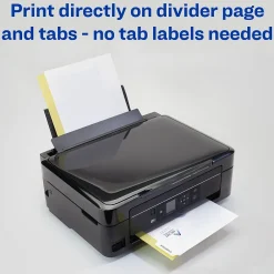 Dividers|Avery Print-On Unpunched Paper Dividers, 5 Tabs, White, 5 Sets/Pack (11516)