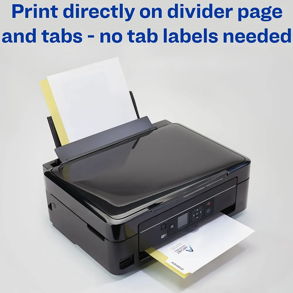 Dividers|Avery Print-On Unpunched Paper Dividers, 5 Tabs, White, 5 Sets/Pack (11516)