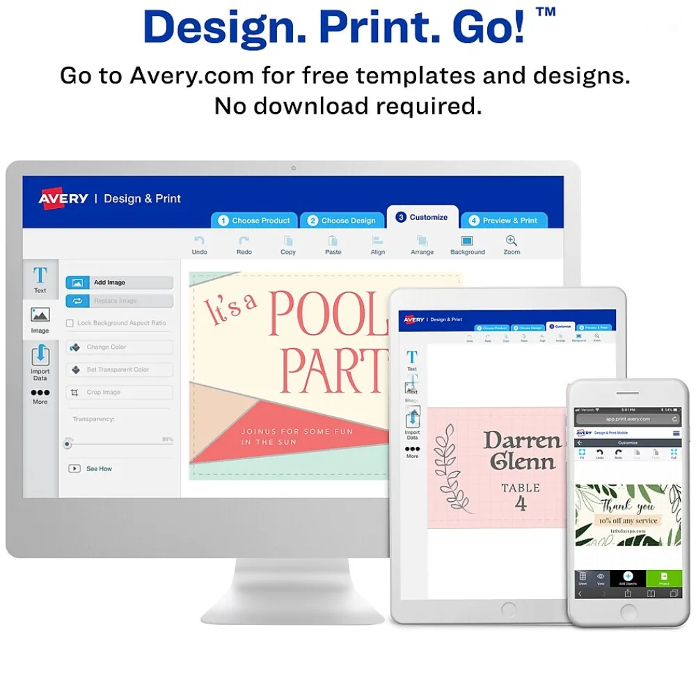 Business Cards*Avery Print-to-the-Edge Business Cards, 2" x 3 1/2", Matte White, 160 Per Pack (5881)