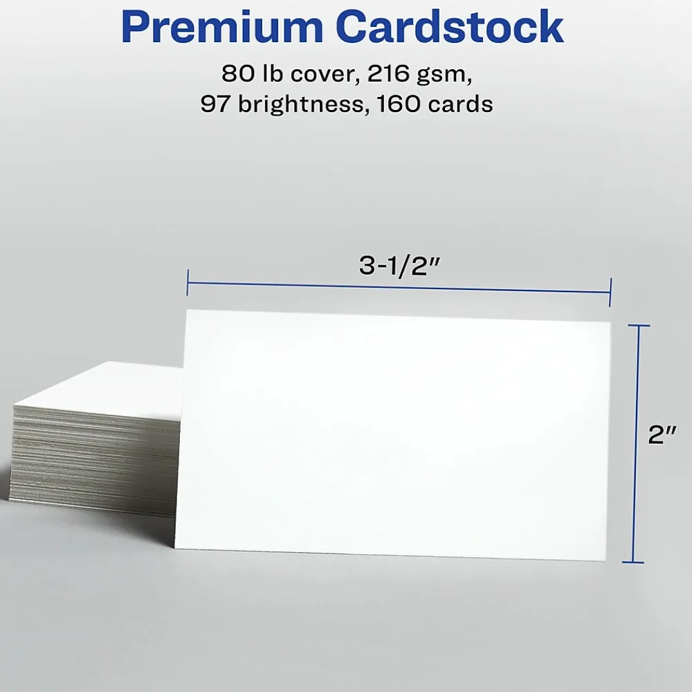 Business Cards*Avery Print-to-the-Edge Business Cards, 2" x 3 1/2", Matte White, 160 Per Pack (5881)
