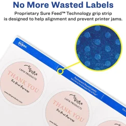 Outlet Avery Print-to-the-Edge Laser/Inkjet Round Labels, 2 1/2