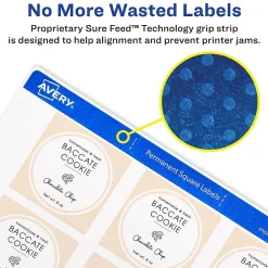 Outlet Avery Print-to-the-Edge Laser/Inkjet Square Labels, 2