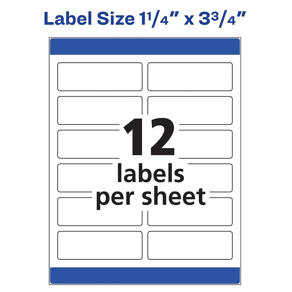 Best Avery Print-to-the-Edge Laser/Copier Shipping Labels, 1-1/4" x 3-3/4", White, 300 Labels/Pack (6879)