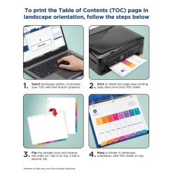 Dividers|Avery Ready Index Table of Contents Pre-Printed Monthly Paper Divider, Jan - Dec Tabs, Multicolor, 1 Set (11127)