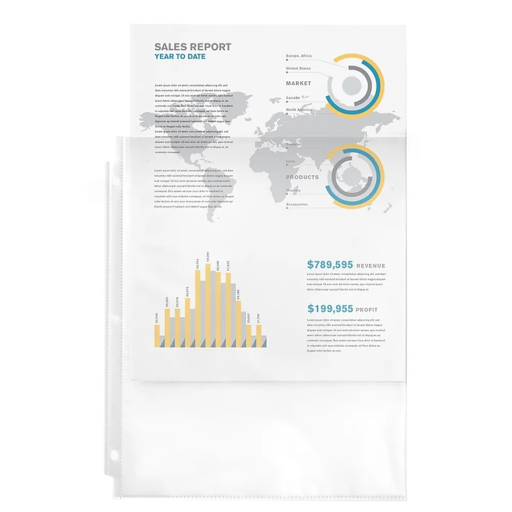 Sheet Protectors|Avery Recycled Economy Weight Sheet Protectors, 8-1/2" x 11", Semi-Clear, 100/Box (75537)