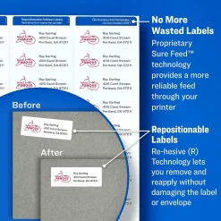 Discount Avery Repositionable Inkjet Shipping Labels, 3-1/3" x 4", White, 150 Labels/Pack (58164)