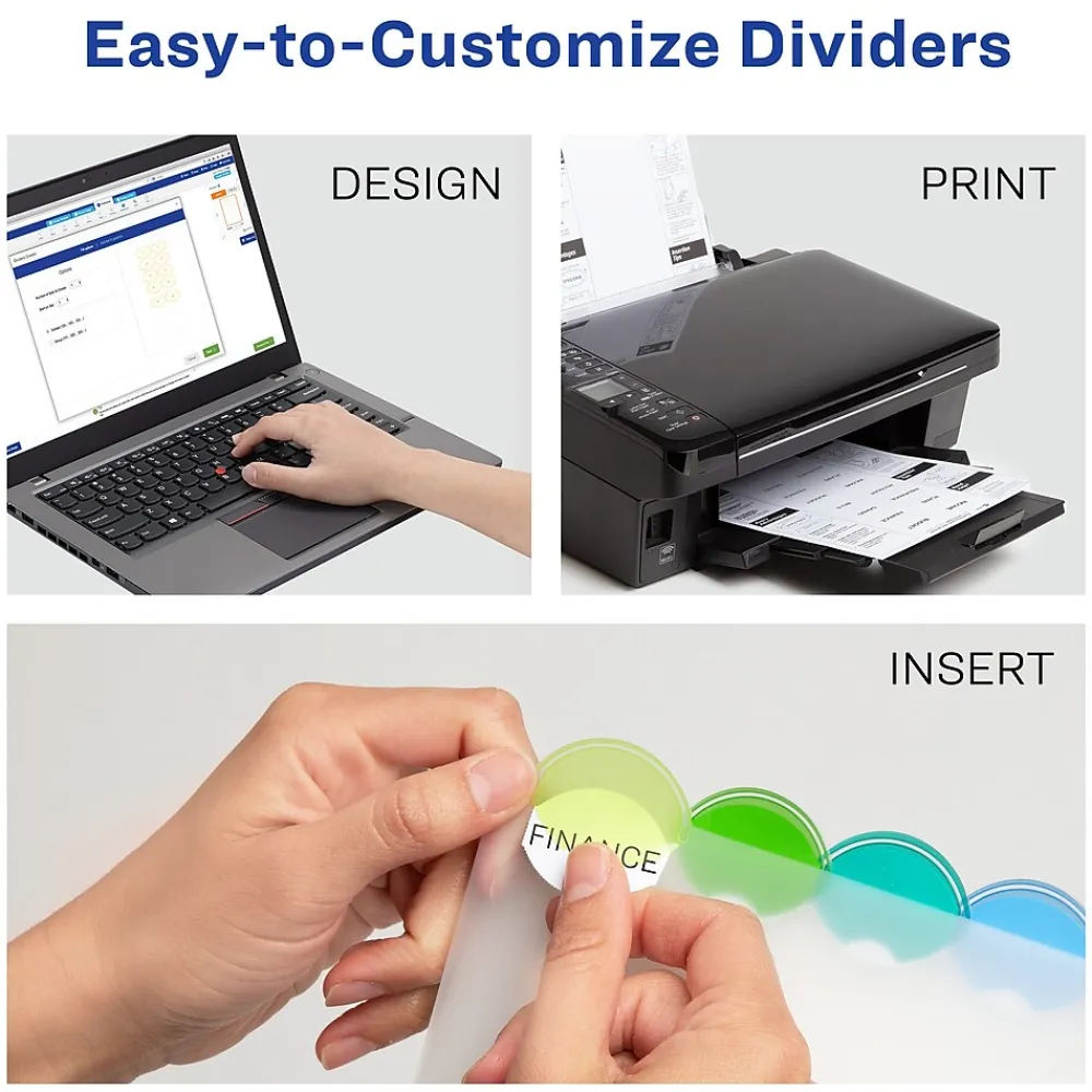 Dividers|Avery Style Edge Insertable Plastic Dividers, 8 Tab, Multicolor (11201)
