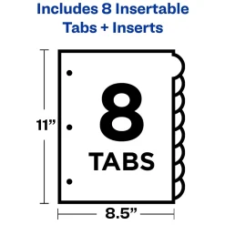 Dividers|Avery Style Edge Insertable Plastic Dividers, 8 Tab, Multicolor (11201)