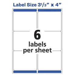 Clearance Avery Sure Feed Inkjet Shipping Labels, 3-1/3