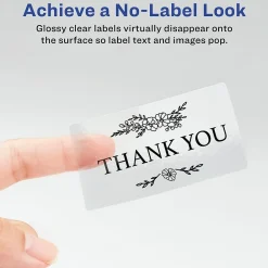Outlet Avery Sure Feed Laser/Inkjet Shipping Labels, 2" x 4", Glossy Clear, 100 Labels/Box (6522)