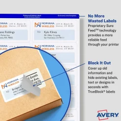 Avery TrueBlock Inkjet Shipping Labels, 2-1/2" x 4", White, 200 Labels/Pack (5815)