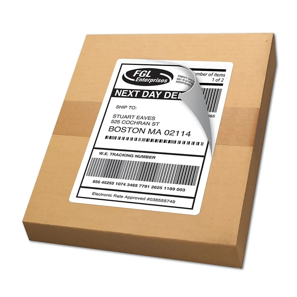 Outlet Avery TrueBlock Inkjet Shipping Labels, 5-1/2" x 8-1/2", White, 50 Labels/Pack (8126)