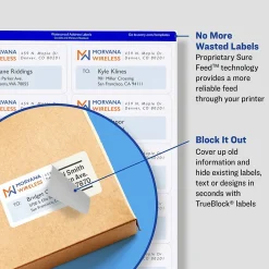 Avery TrueBlock Inkjet Shipping Labels, 3-1/3" x 4", White, 150 Labels/Pack (8164)