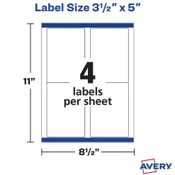 Outlet Avery TrueBlock Laser Shipping Labels, 3-1/2