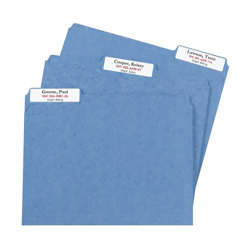 Labels|Avery TrueBlock Laser/Inkjet Extra Large File Folder Labels, 15/16" x 3-7/16", White, 450 Labels/Pack (5027)