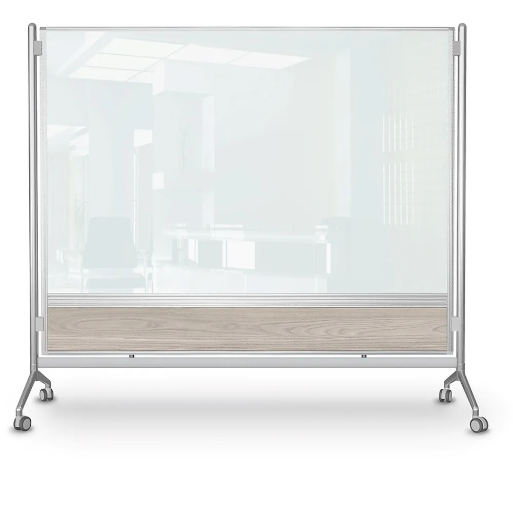 Dry Erase*Balt D.O.C. Glass Room Divider, Silver Aluminum Frame, 58" x 69.6" (8201G-8201)