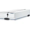 File Storage|Bankers Box® LIBERTY® Check and form Boxes, Checks, Stacking Strength 500 lb., White/Blue, 4"H x 9"W x 23"D 12/CT