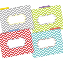 File Folders|Barker Creek Beautiful Chevron File Folder, 1/3-Cut Tab, Letter Size, Assorted, 12/Pack (2010)