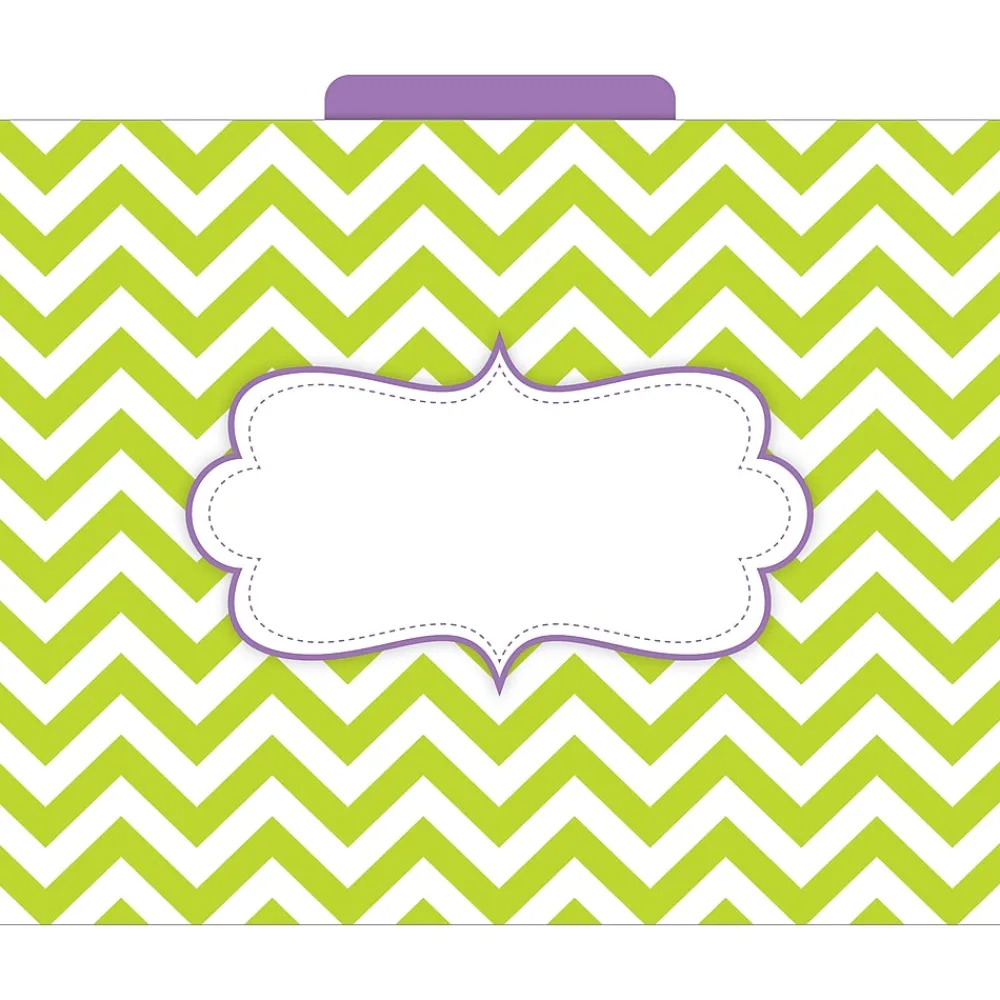 File Folders|Barker Creek Beautiful Chevron File Folder, 1/3-Cut Tab, Letter Size, Assorted, 12/Pack (2010)