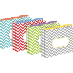 File Folders|Barker Creek Chevron Beautiful File Folders, 1/3-Cut Tab, Letter Size, Assorted, 42/Set (4415)