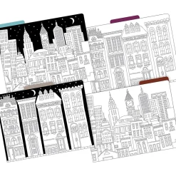File Folders|Barker Creek Color Me! File Folder Set, 1/3-Cut Tab, Letter Size, Cityscapes, 12/Pack (2005)