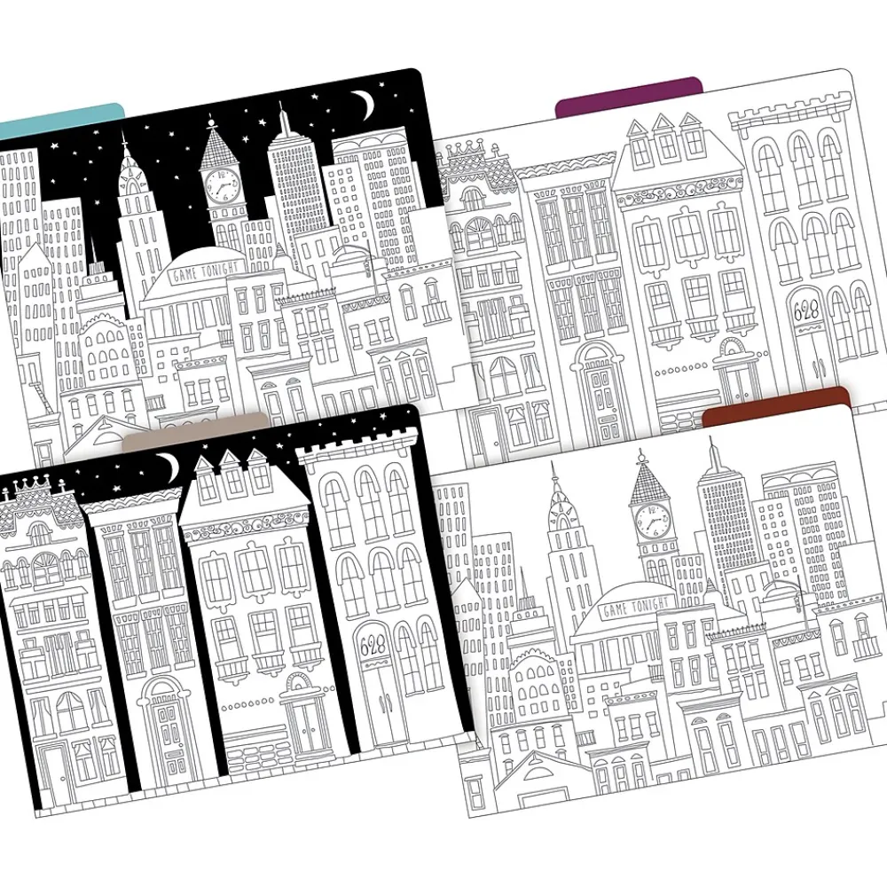 File Folders|Barker Creek Color Me! File Folder Set, 1/3-Cut Tab, Letter Size, Cityscapes, 12/Pack (2005)