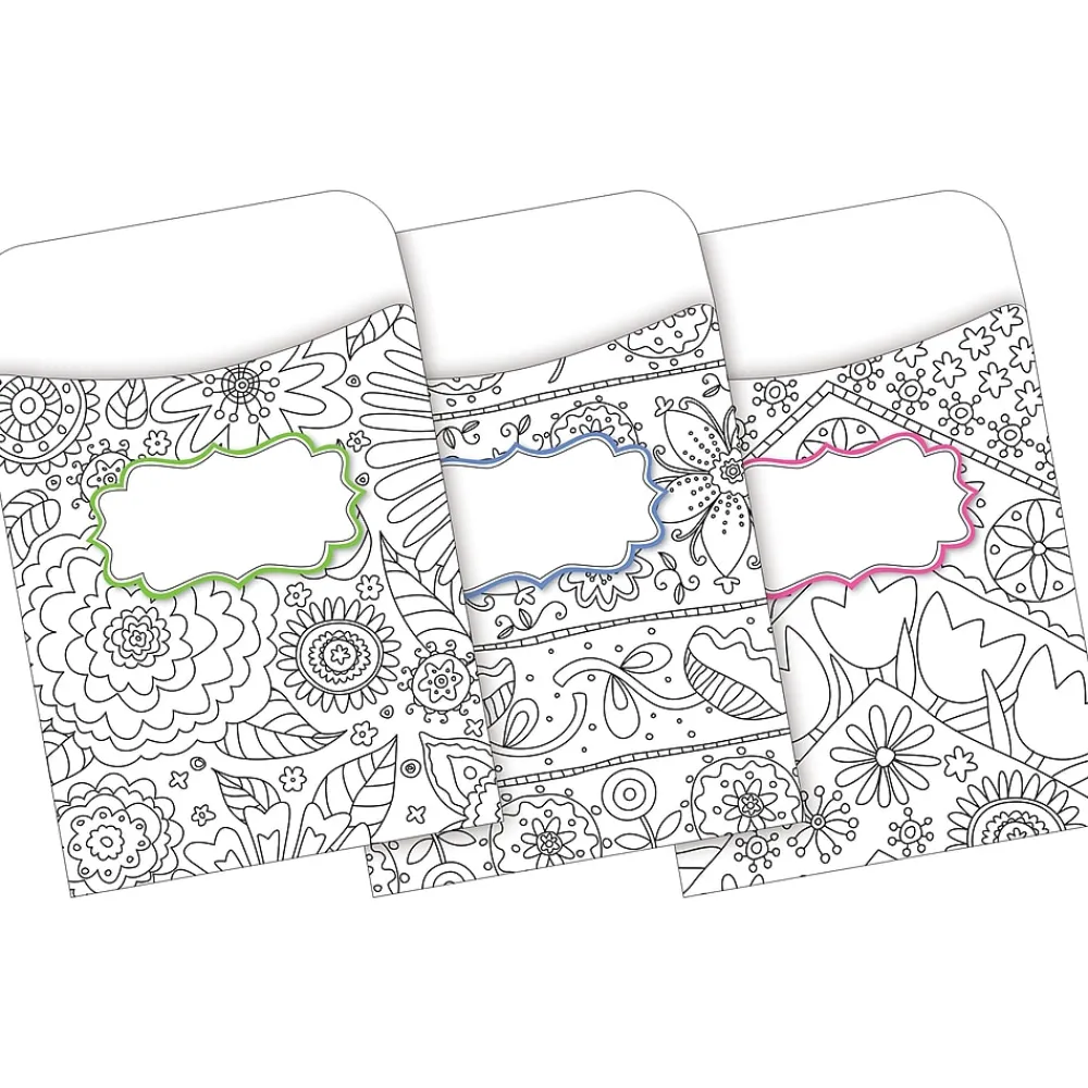 File Folders|Barker Creek Color Me! Folder & Pocket Set, 1/3-Cut Tab, Letter Size, In My Garden, 42/Set (4409)