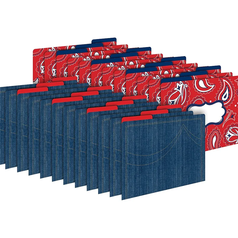 File Folders|Barker Creek File Folder Set, 1/3-Cut Tab, Letter Size, Western, 24/Set (4136)