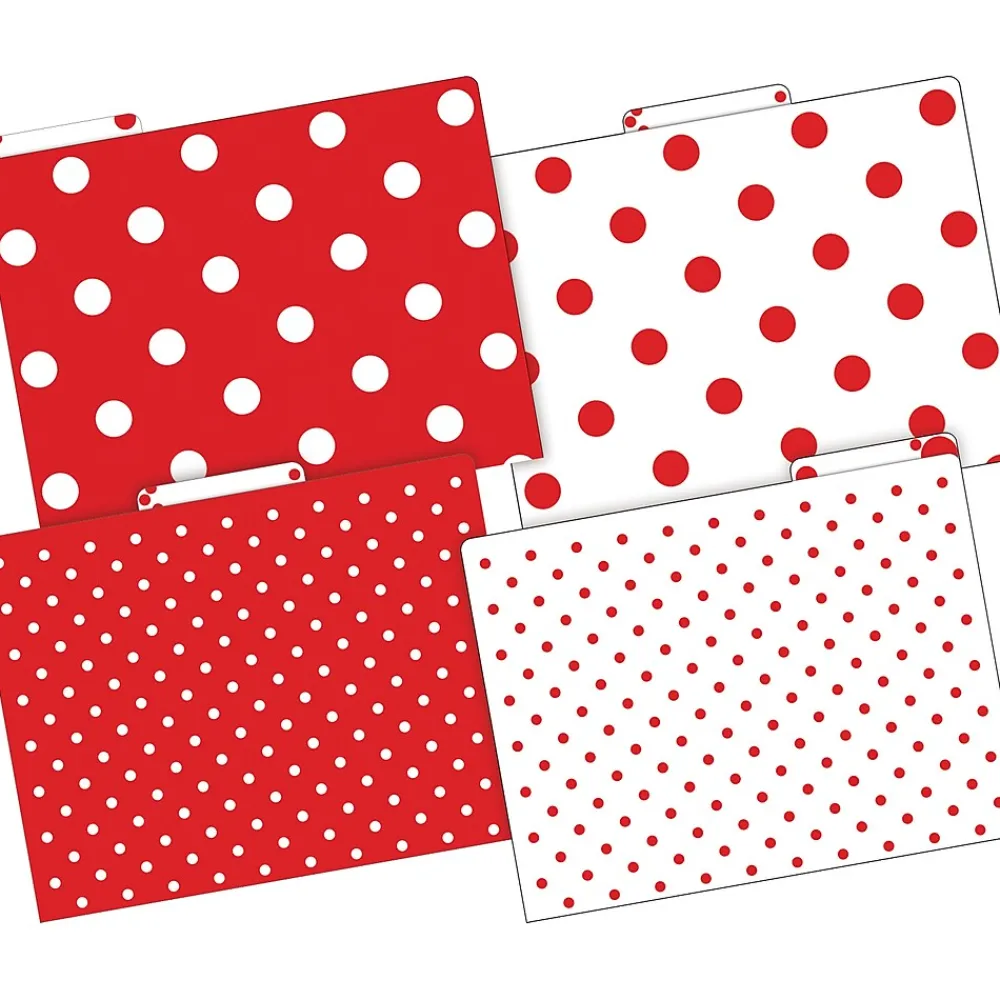 File Folders|Barker Creek File Folder Set, 1/3-Cut Tab, Letter Size, Red & White Dot, 36/Set (4393)