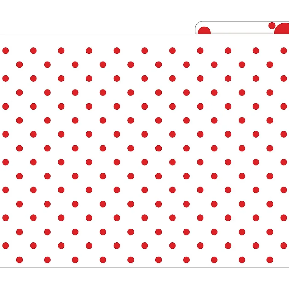 File Folders|Barker Creek File Folder Set, 1/3-Cut Tab, Letter Size, Red & White Dot, 36/Set (4393)
