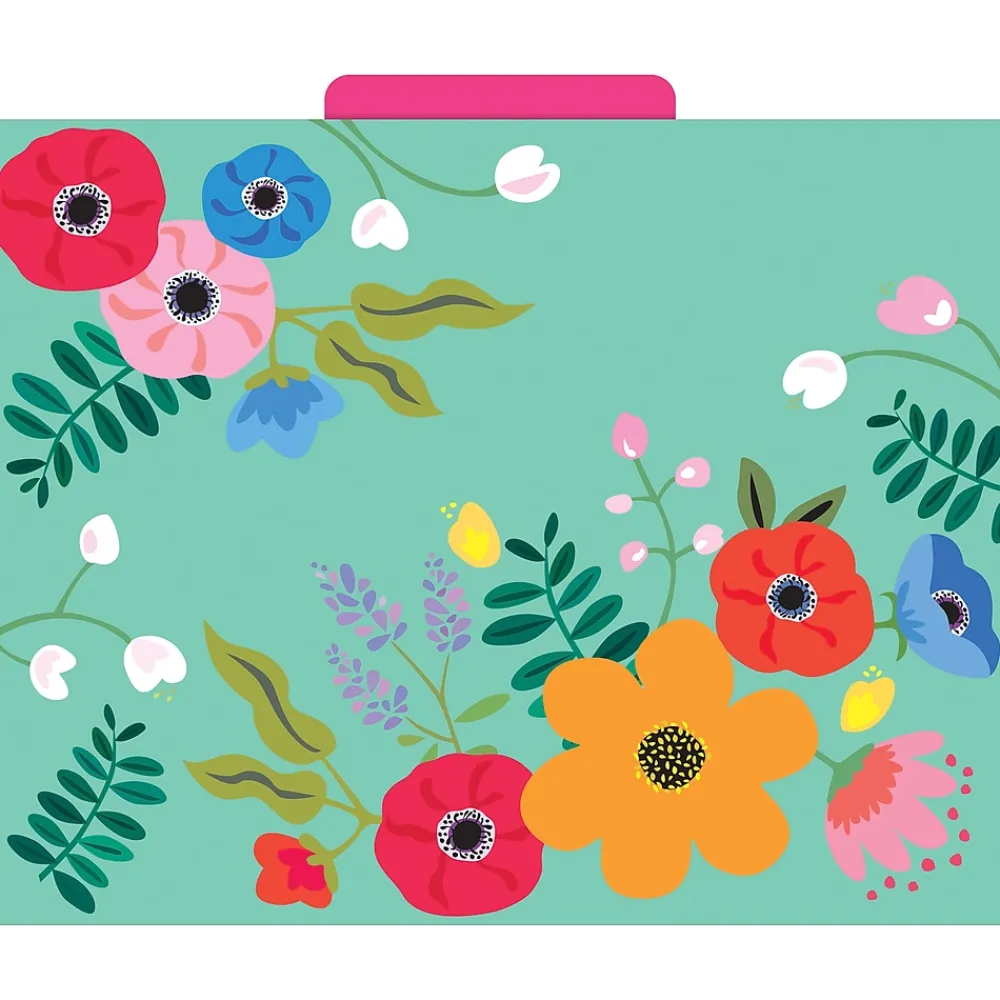 File Folders|Barker Creek File Folder Set, 1/3-Cut Tab, Letter Size, Petals & Prickles, 12/Pack (2000)