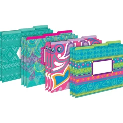 File Folders|Barker Creek Folder & Pocket Set, 1/3-Cut Tab, Letter Size, Bohemian, 42/Set (4410)