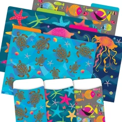 File Folders|Barker Creek Folder & Pocket Set, 1/3-Cut Tab, Letter Size, Kai Ola, 42/Set (4420)