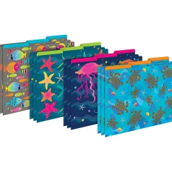 File Folders|Barker Creek Folder & Pocket Set, 1/3-Cut Tab, Letter Size, Kai Ola, 42/Set (4420)