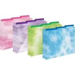 File Folders|Barker Creek Pink Tie-Dye File Folder, 1/3-Cut Tab, Letter Size, Assorted, 107/Set (157)