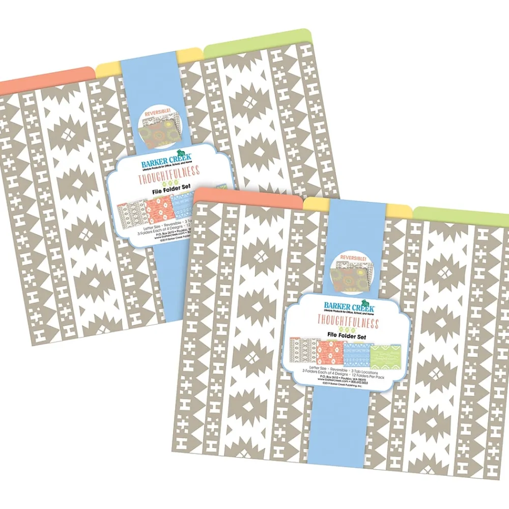 File Folders|Barker Creek Thoughtfulness File Folders, 1/3 Cut Letter-Size, Multi-Design, Fashion, 24/Set (BC3876)