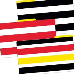 File Folders|Barker Creek Wide Stripes File Folders, 3-Tab, Legal Size, Assorted, 9/Pack (BC2507)