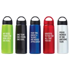 Baudville Luminous Plastic Water Bottle, 26 oz., 5/Pack (1370878MPK531)