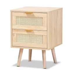 Storage Cabinets*Baxton Studio Baird 21.7" High 2-Drawer Nightstand, Oak Brown (176-11249-HiT)
