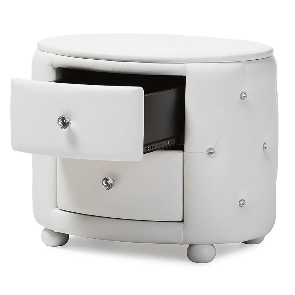 Storage Cabinets*Baxton Studio Davina 19.31" High 2-Drawer Nightstand, White (122-6755-HiT)