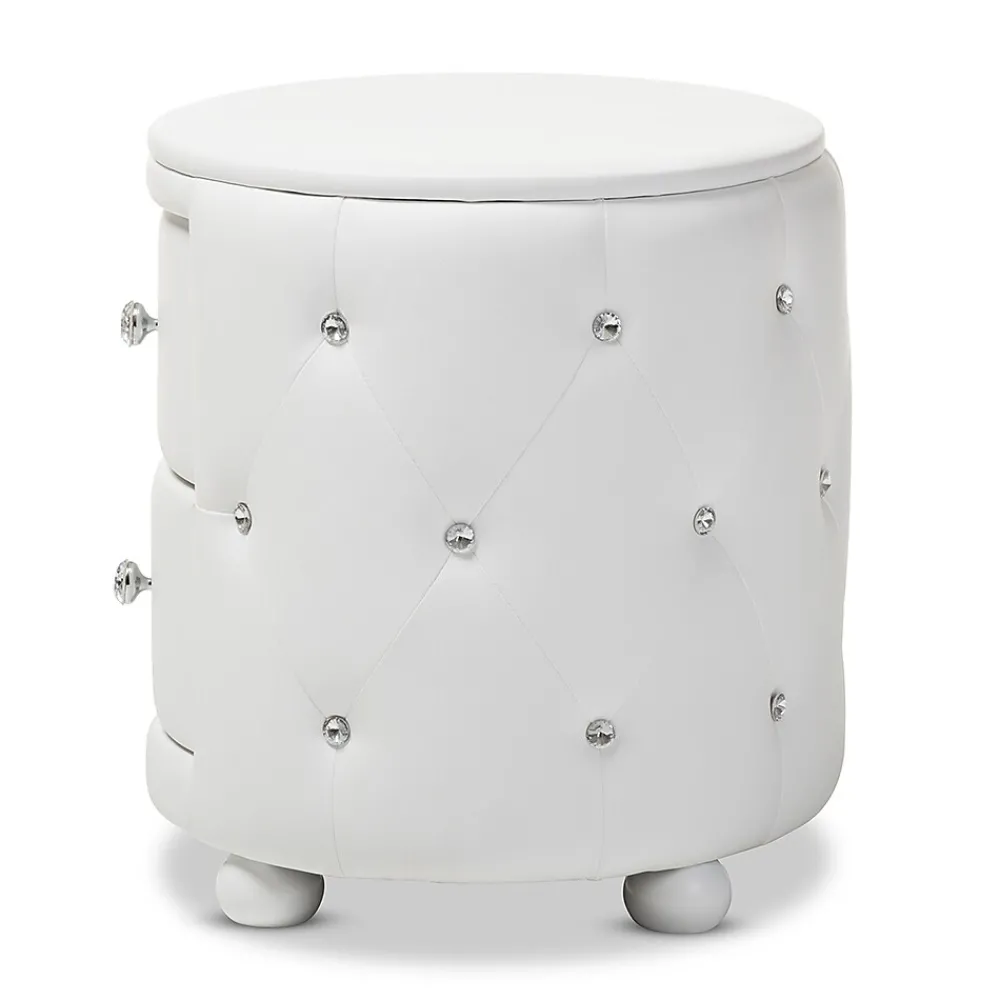 Storage Cabinets*Baxton Studio Davina 19.31" High 2-Drawer Nightstand, White (122-6755-HiT)