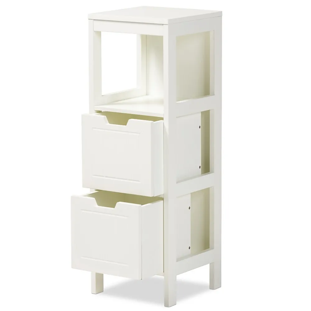 Storage Cabinets*Baxton Studio Reuben 35.04" High 1-Shelf Storage Cabinet, White (163-10299-HiT)