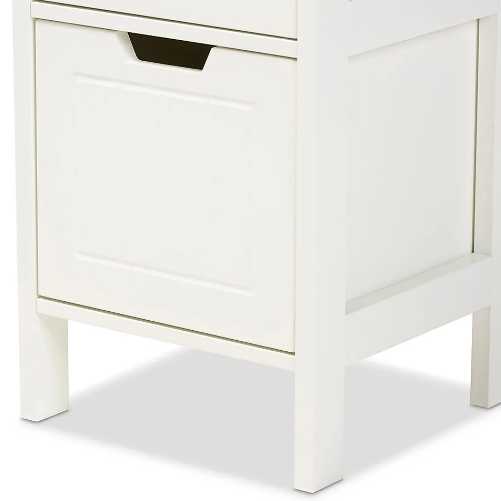 Storage Cabinets*Baxton Studio Reuben 35.04" High 1-Shelf Storage Cabinet, White (163-10299-HiT)