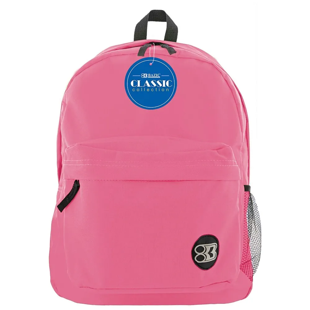 Products Classic Backpack, Fuchsia, Pack of 2 (BAZ1056-2)<Bazic New