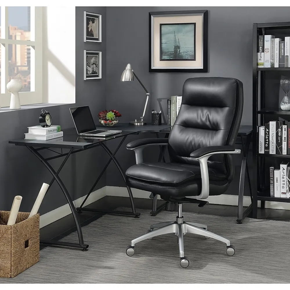 Ergonomic Chairs*Beautyrest Platinum Sofil Bonded Leather Executive Chair, (49404B) Black