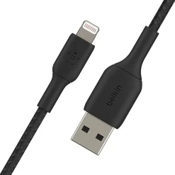 Belkin BOOST CHARGE Braided Lightning to USB-A Cable, 3.3 ft., Black
